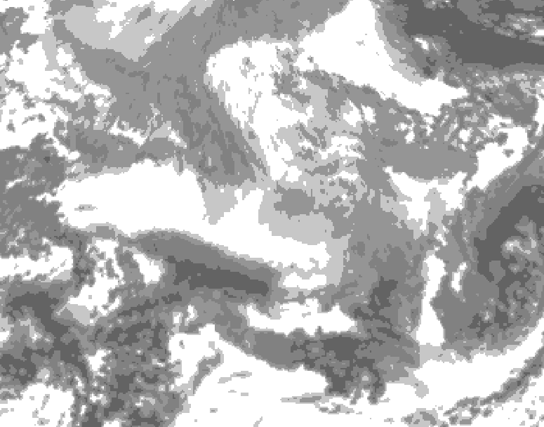 GDPS total cloud 078 hour forecast chart for Canada based on 2025/12/22 0000Z data