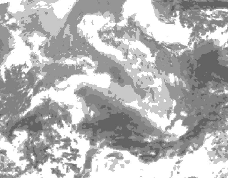 GDPS total cloud 096 hour forecast chart for Canada based on 2025/12/22 0000Z data