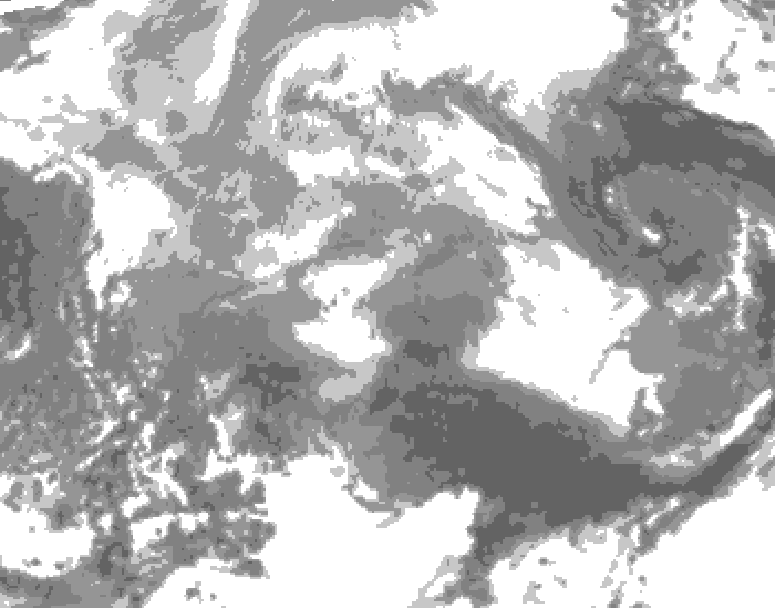 GDPS total cloud 114 hour forecast chart for Canada based on 2025/12/22 0000Z data