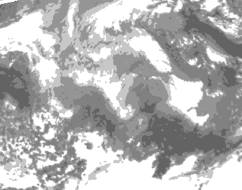 GDPS total cloud 126 hour forecast chart for Canada based on 2025/12/22 0000Z data