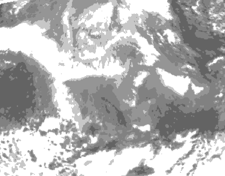 GDPS total cloud 138 hour forecast chart for Canada based on 2025/12/22 0000Z data