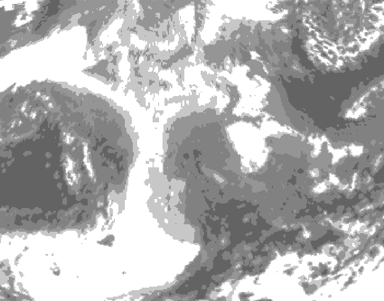 GDPS total cloud 156 hour forecast chart for Canada based on 2025/12/22 0000Z data