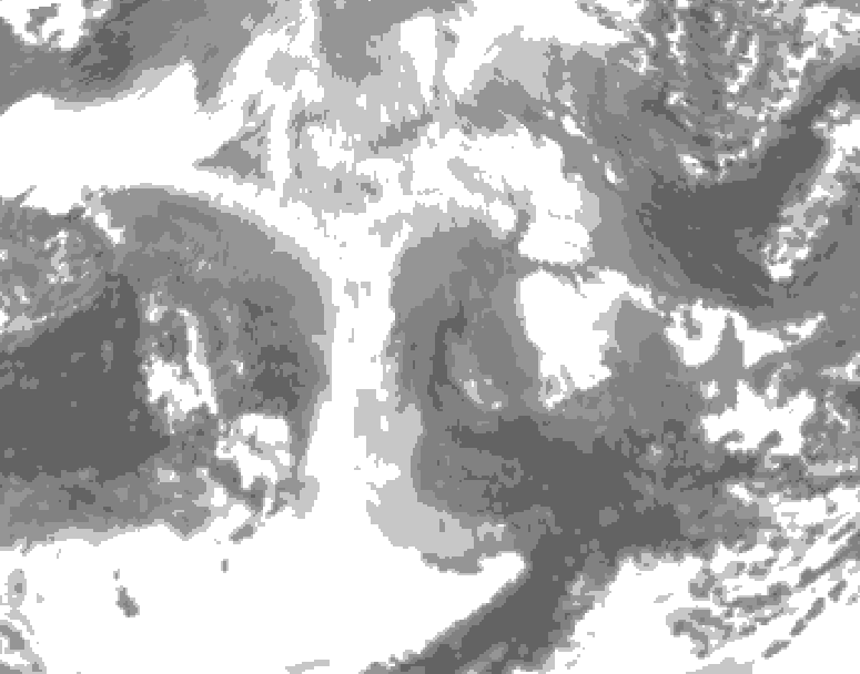 GDPS total cloud 162 hour forecast chart for Canada based on 2025/12/22 0000Z data