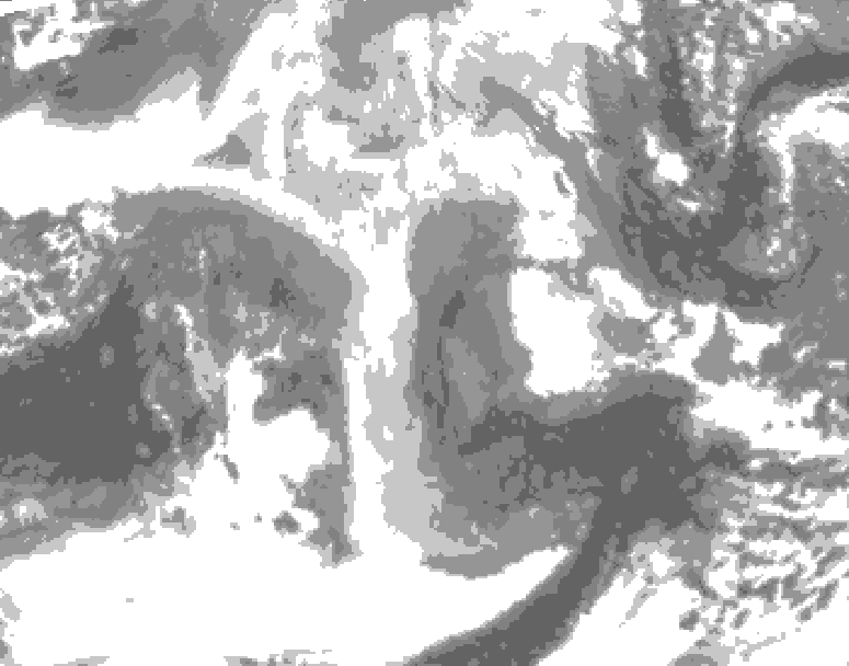 GDPS total cloud 168 hour forecast chart for Canada based on 2025/12/22 0000Z data
