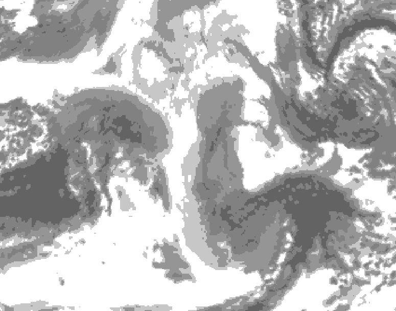 GDPS total cloud 174 hour forecast chart for Canada based on 2025/12/22 0000Z data