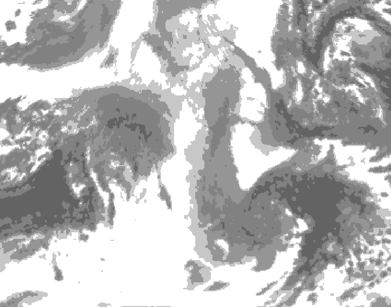 GDPS total cloud 180 hour forecast chart for Canada based on 2025/12/22 0000Z data
