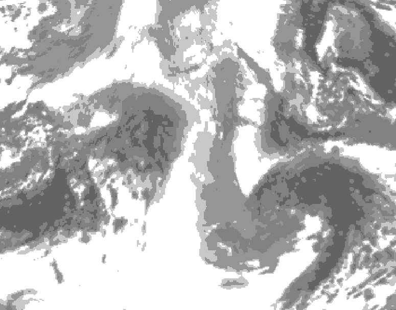 GDPS total cloud 186 hour forecast chart for Canada based on 2025/12/22 0000Z data
