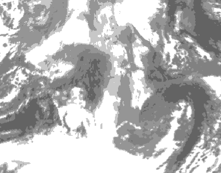 GDPS total cloud 192 hour forecast chart for Canada based on 2025/12/22 0000Z data