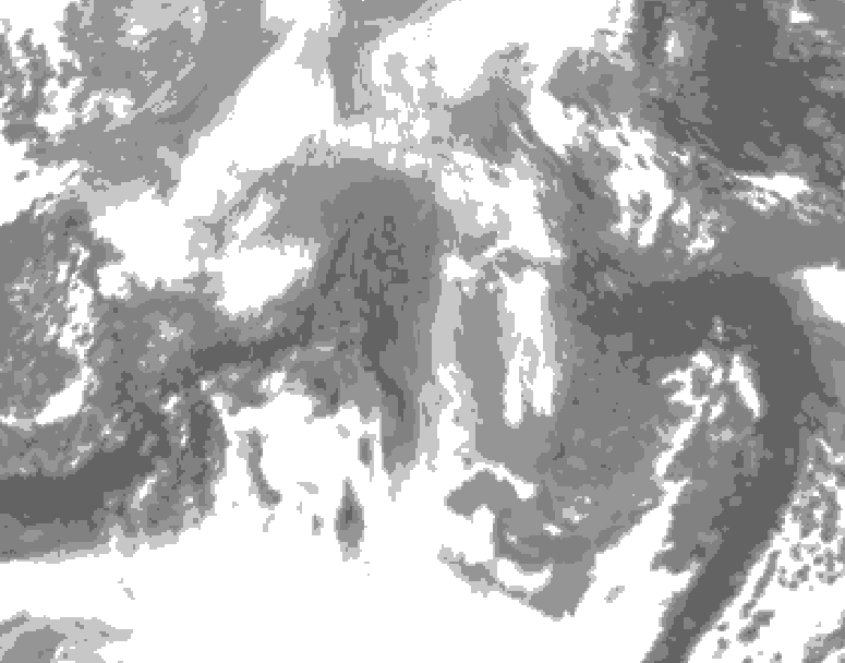 GDPS total cloud 198 hour forecast chart for Canada based on 2025/12/22 0000Z data