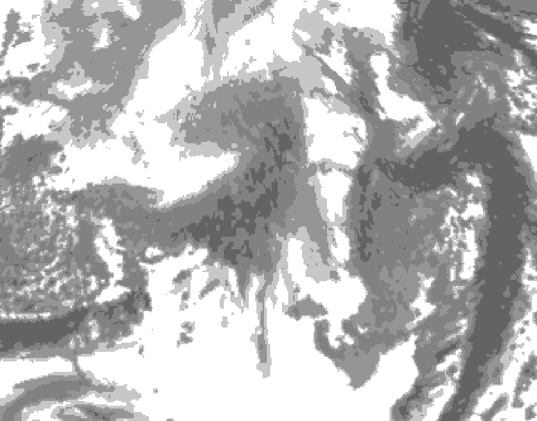 GDPS total cloud 210 hour forecast chart for Canada based on 2025/12/22 0000Z data