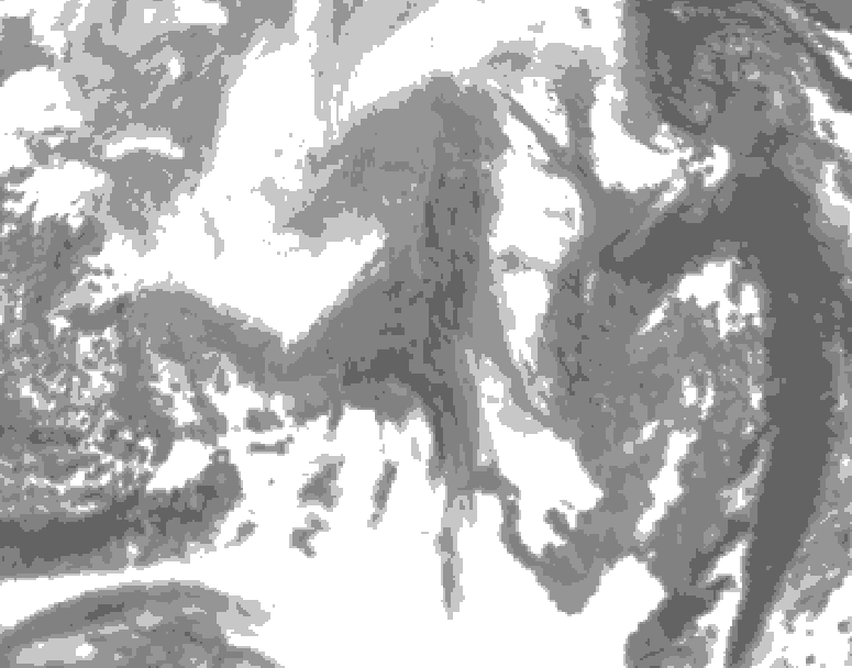 GDPS total cloud 216 hour forecast chart for Canada based on 2025/12/22 0000Z data