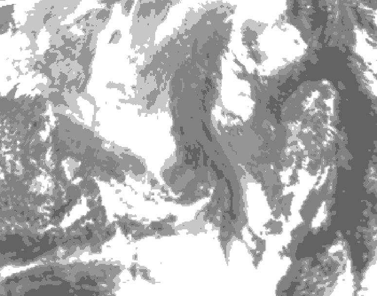 GDPS total cloud 228 hour forecast chart for Canada based on 2025/12/22 0000Z data