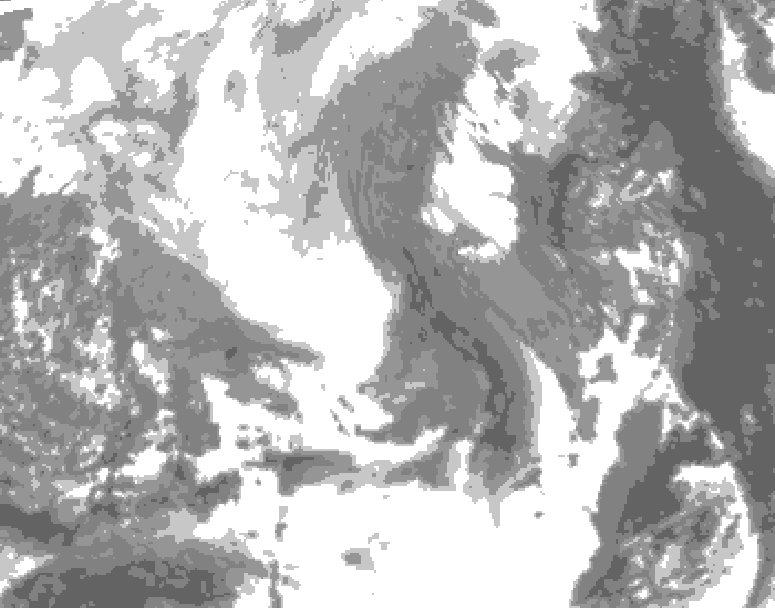 GDPS total cloud 234 hour forecast chart for Canada based on 2025/12/22 0000Z data