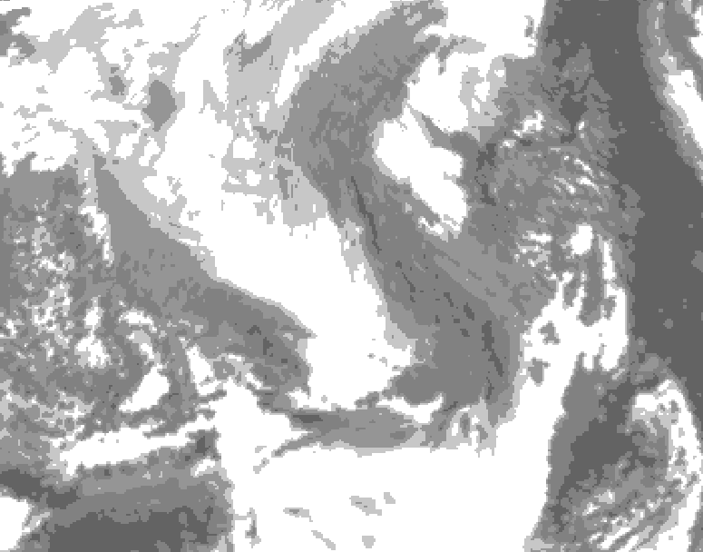 GDPS total cloud 240 hour forecast chart for Canada based on 2025/12/22 0000Z data