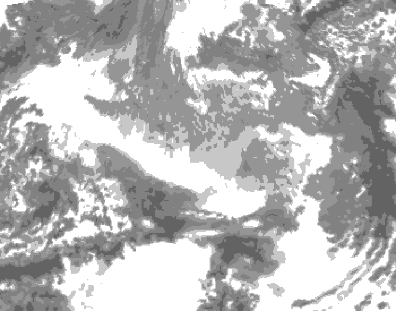 GDPS total cloud 006 hour forecast chart for Canada based on 2025/12/22 1200Z data