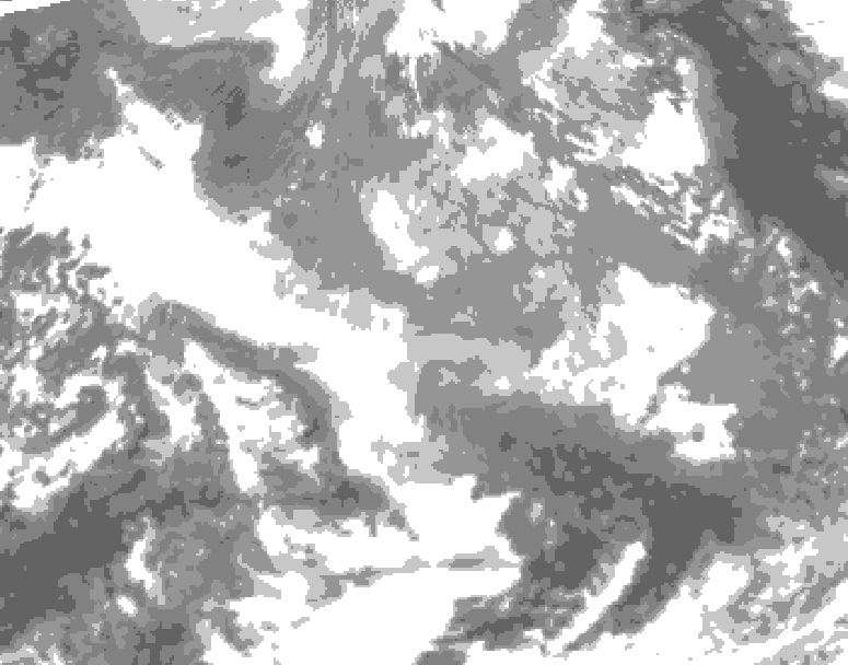 GDPS total cloud 030 hour forecast chart for Canada based on 2025/12/22 1200Z data