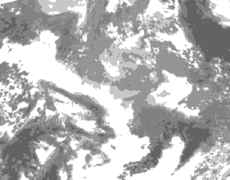 GDPS total cloud 036 hour forecast chart for Canada based on 2025/12/22 1200Z data