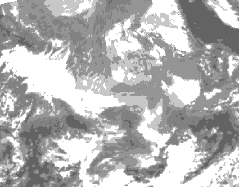 GDPS total cloud 048 hour forecast chart for Canada based on 2025/12/22 1200Z data