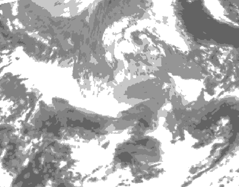 GDPS total cloud 054 hour forecast chart for Canada based on 2025/12/22 1200Z data