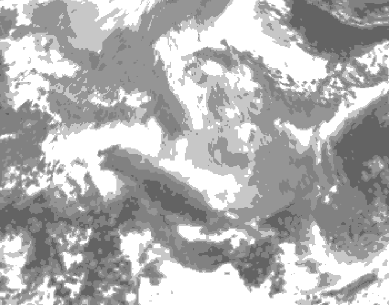 GDPS total cloud 072 hour forecast chart for Canada based on 2025/12/22 1200Z data