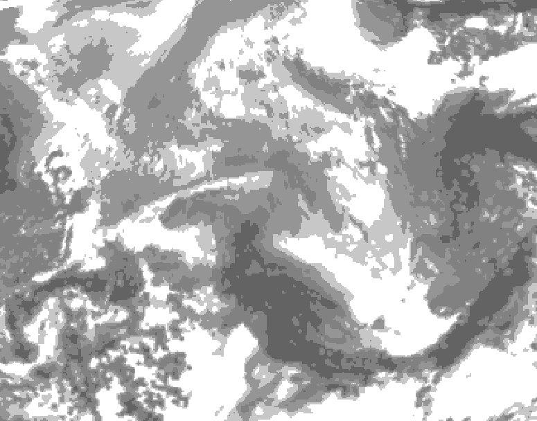 GDPS total cloud 090 hour forecast chart for Canada based on 2025/12/22 1200Z data