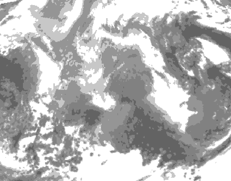 GDPS total cloud 108 hour forecast chart for Canada based on 2025/12/22 1200Z data