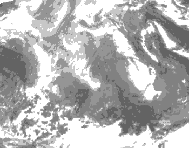 GDPS total cloud 114 hour forecast chart for Canada based on 2025/12/22 1200Z data