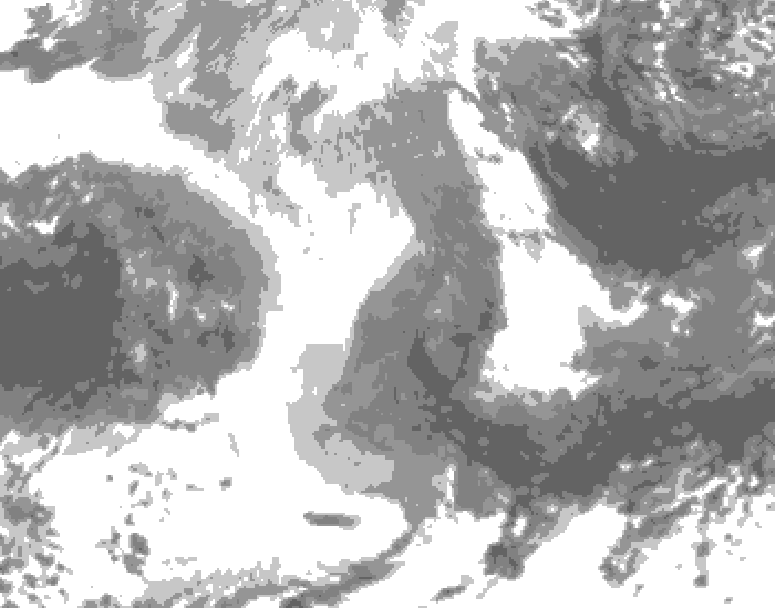 GDPS total cloud 138 hour forecast chart for Canada based on 2025/12/22 1200Z data