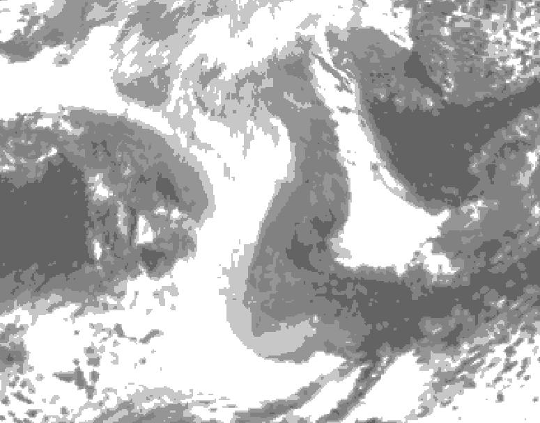 GDPS total cloud 144 hour forecast chart for Canada based on 2025/12/22 1200Z data