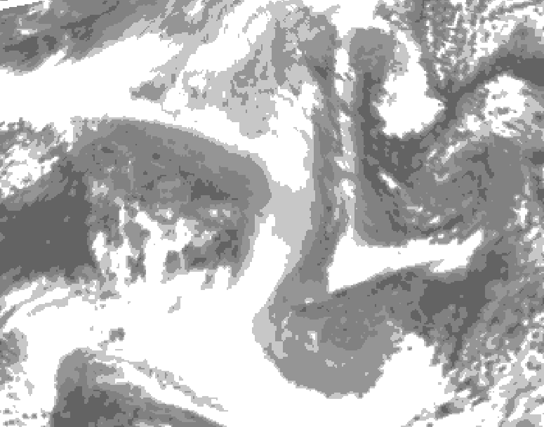 GDPS total cloud 162 hour forecast chart for Canada based on 2025/12/22 1200Z data