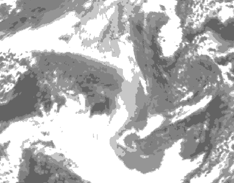 GDPS total cloud 168 hour forecast chart for Canada based on 2025/12/22 1200Z data