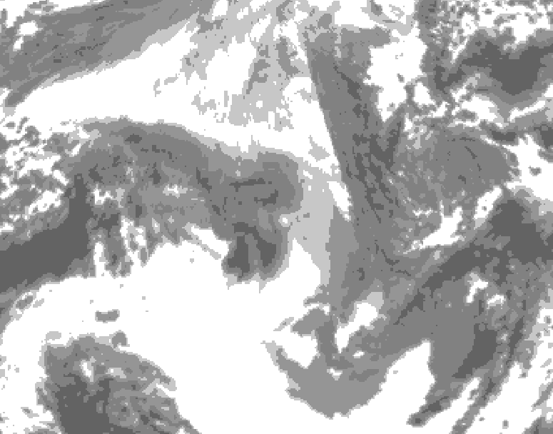 GDPS total cloud 174 hour forecast chart for Canada based on 2025/12/22 1200Z data