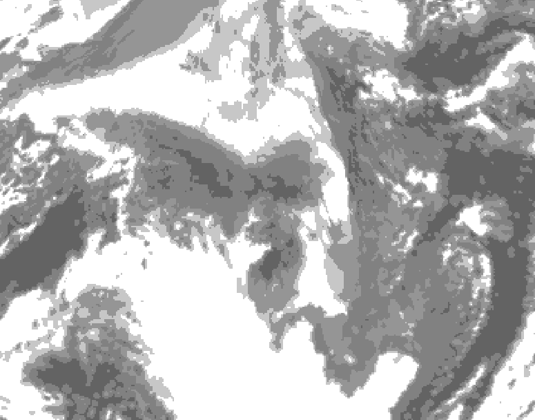 GDPS total cloud 186 hour forecast chart for Canada based on 2025/12/22 1200Z data