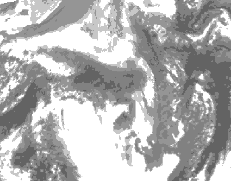 GDPS total cloud 192 hour forecast chart for Canada based on 2025/12/22 1200Z data