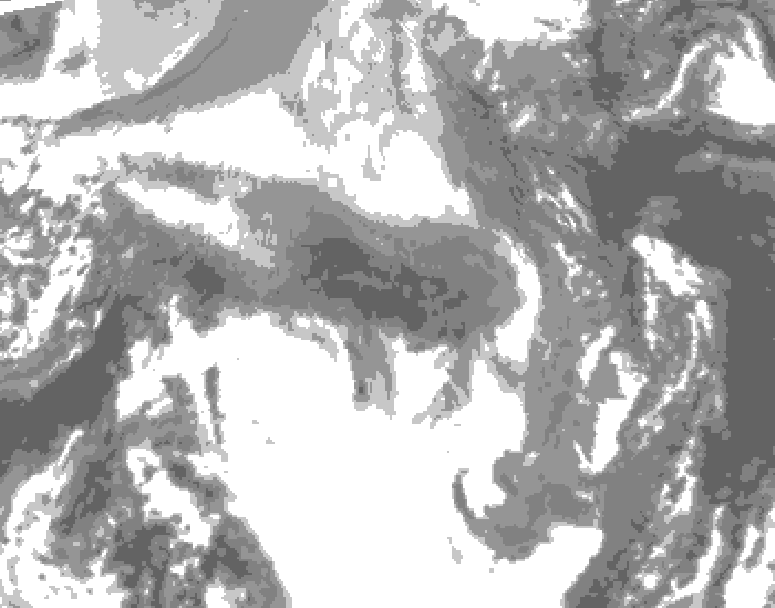 GDPS total cloud 198 hour forecast chart for Canada based on 2025/12/22 1200Z data