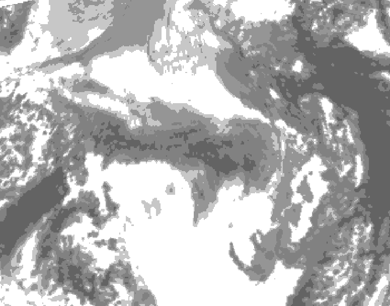 GDPS total cloud 204 hour forecast chart for Canada based on 2025/12/22 1200Z data