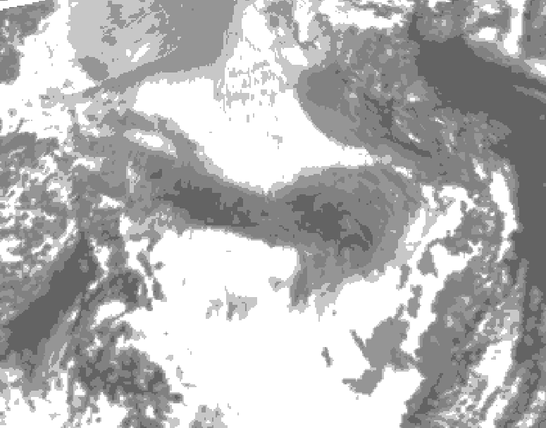 GDPS total cloud 210 hour forecast chart for Canada based on 2025/12/22 1200Z data