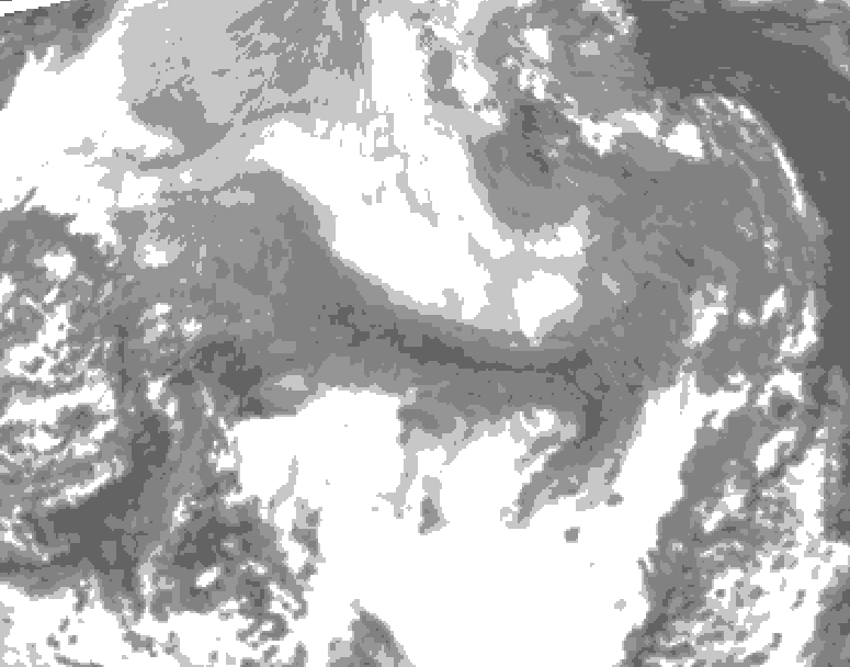 GDPS total cloud 222 hour forecast chart for Canada based on 2025/12/22 1200Z data