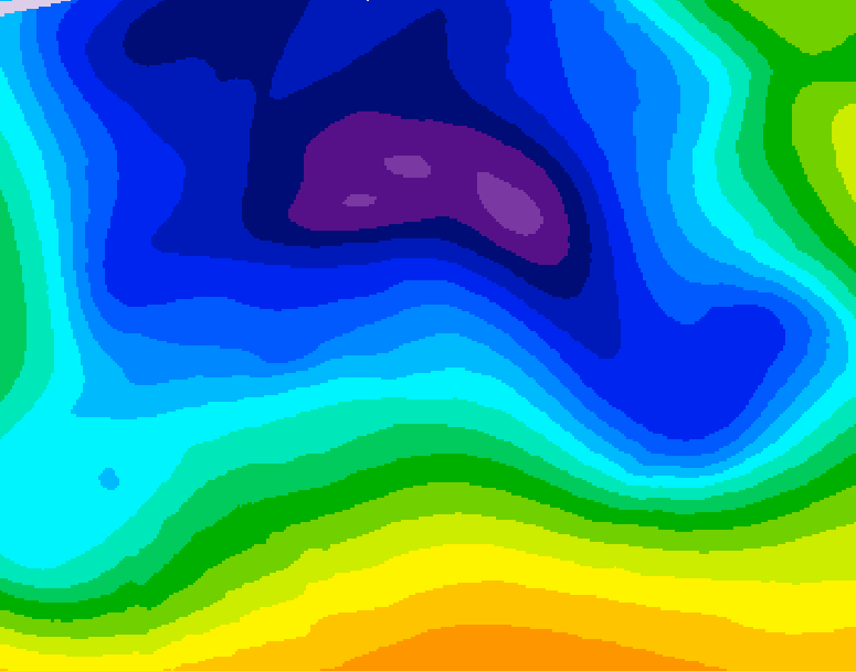 GDPS 500 millibar geopotential height 072 hour forecast chart for Canada based on 2025/12/23 0000Z data