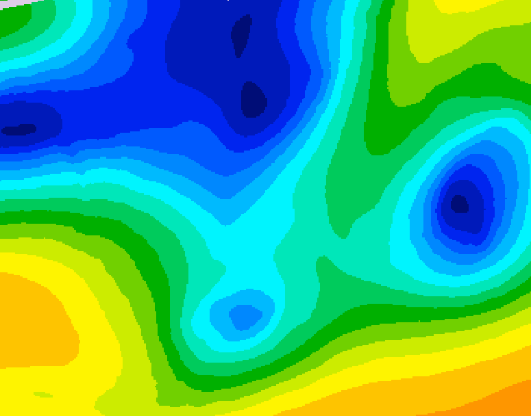 GDPS 500 millibar geopotential height 132 hour forecast chart for Canada based on 2025/12/23 0000Z data