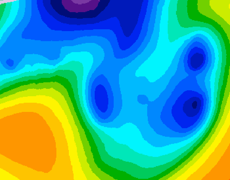 GDPS 500 millibar geopotential height 192 hour forecast chart for Canada based on 2025/12/23 0000Z data