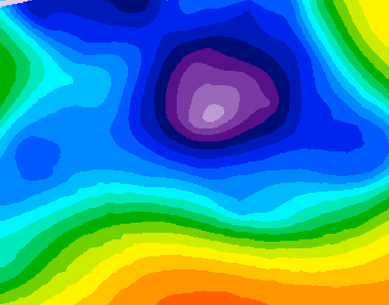 GDPS 500 millibar geopotential height 012 hour forecast chart for Canada based on 2025/12/23 1200Z data