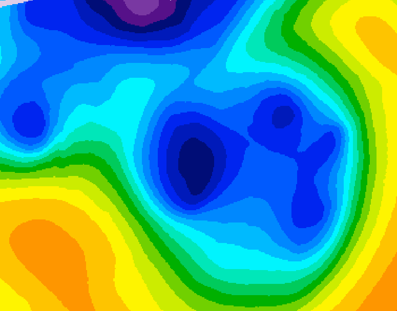 GDPS 500 millibar geopotential height 180 hour forecast chart for Canada based on 2025/12/23 1200Z data