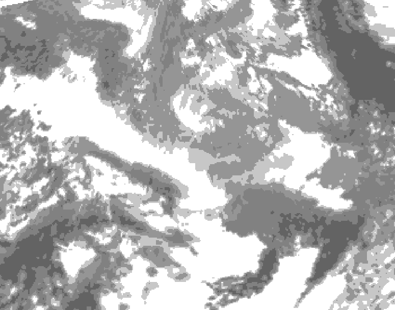 GDPS total cloud 024 hour forecast chart for Canada based on 2025/12/23 0000Z data