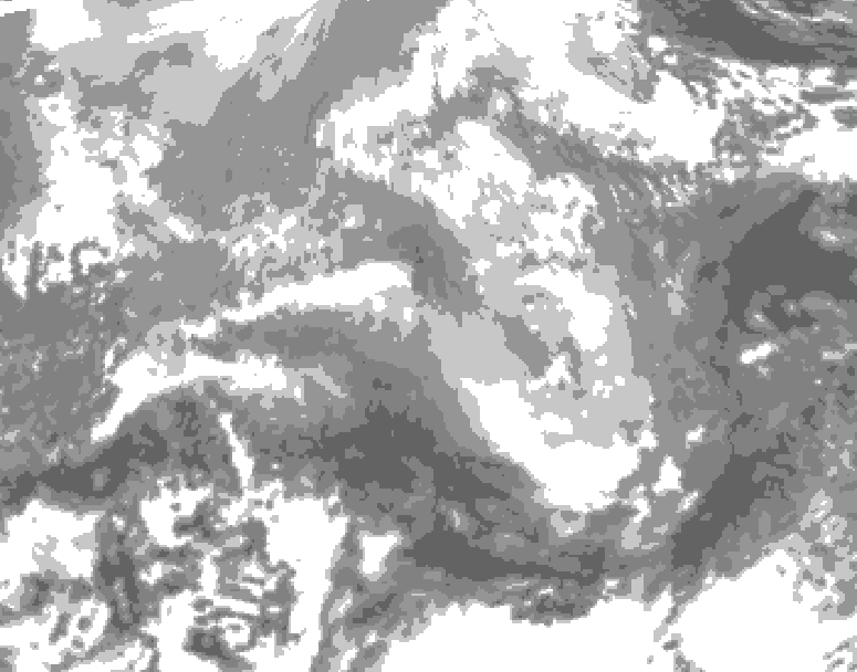 GDPS total cloud 072 hour forecast chart for Canada based on 2025/12/23 0000Z data