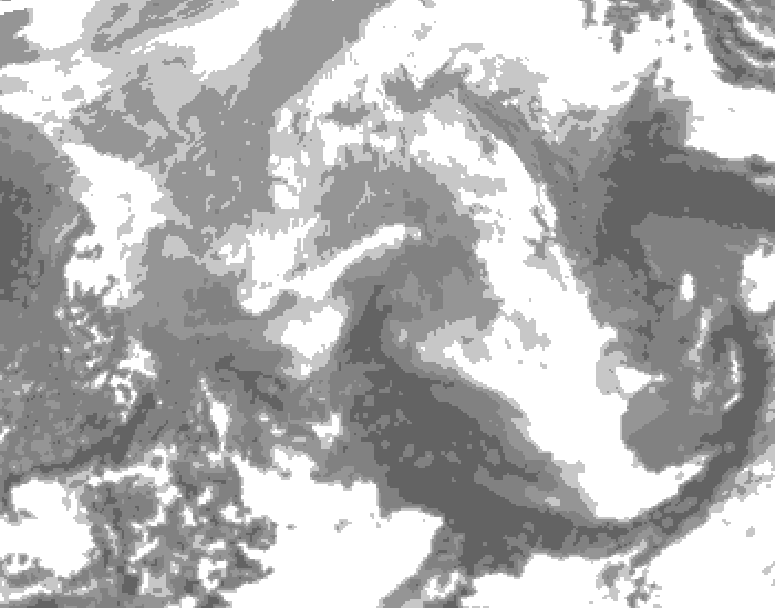 GDPS total cloud 084 hour forecast chart for Canada based on 2025/12/23 0000Z data