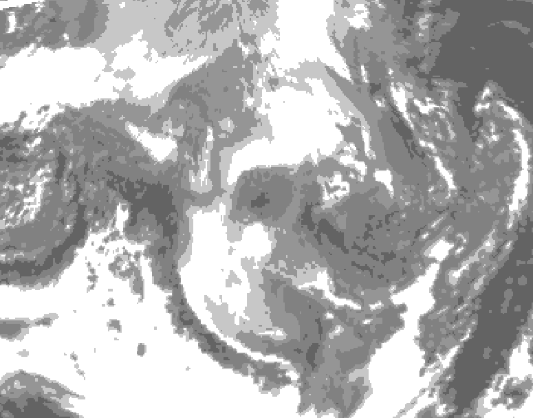 GDPS total cloud 210 hour forecast chart for Canada based on 2025/12/23 0000Z data