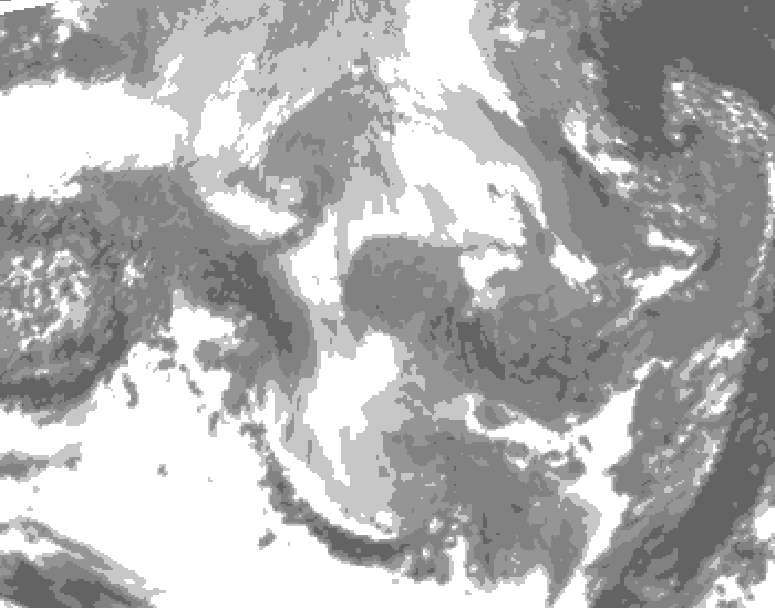 GDPS total cloud 216 hour forecast chart for Canada based on 2025/12/23 0000Z data