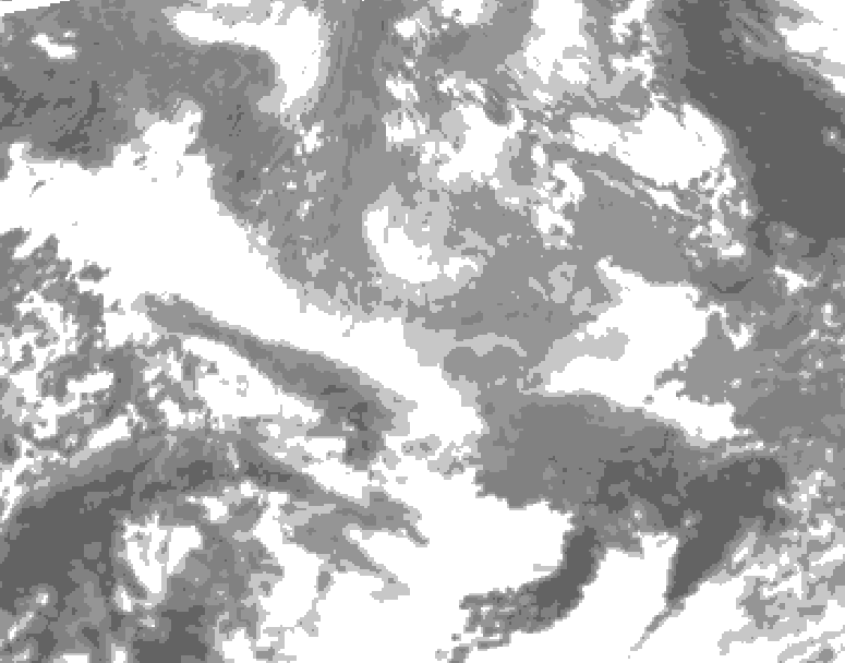 GDPS total cloud 012 hour forecast chart for Canada based on 2025/12/23 1200Z data