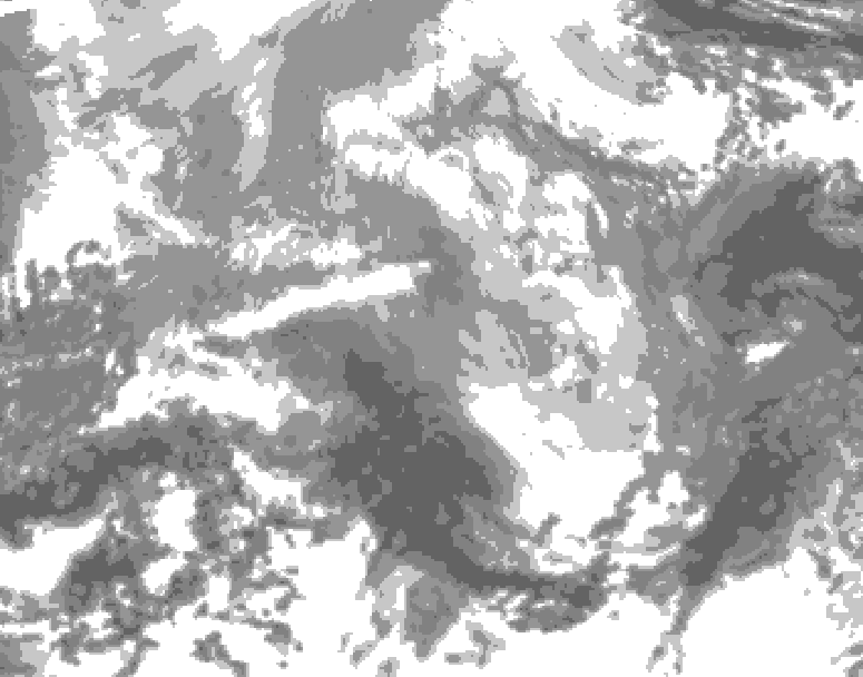 GDPS total cloud 060 hour forecast chart for Canada based on 2025/12/23 1200Z data